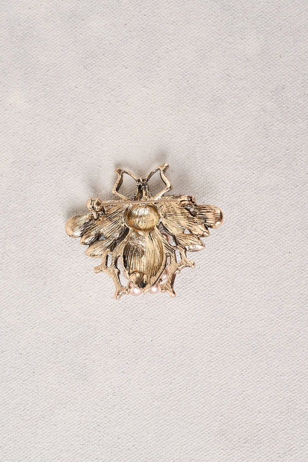 Embellished Bee Brooch - Blue