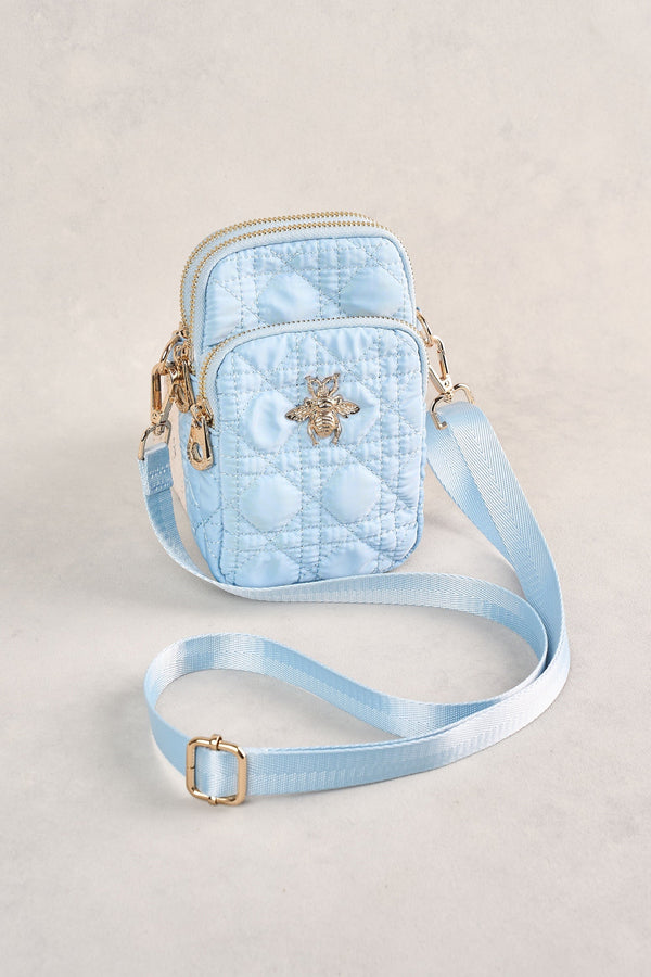 Quilted Phone Bag - Sky Blue