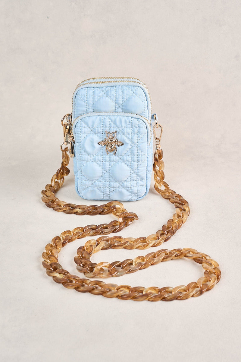Quilted Phone Bag - Sky Blue