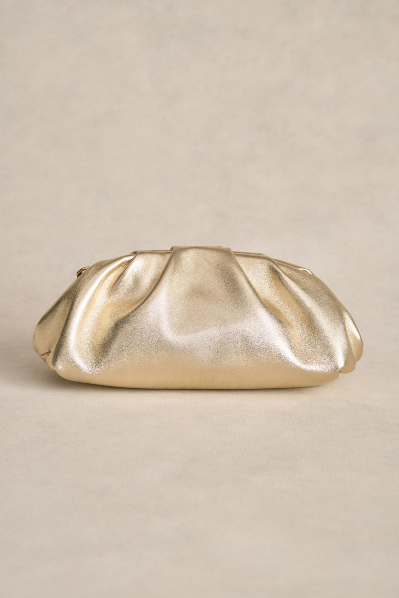 Round Clutch - Metallic Gold