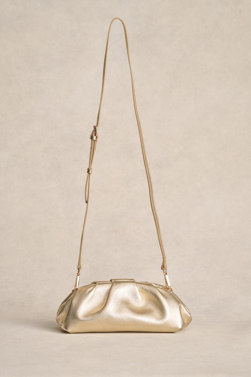 Round Clutch - Metallic Gold