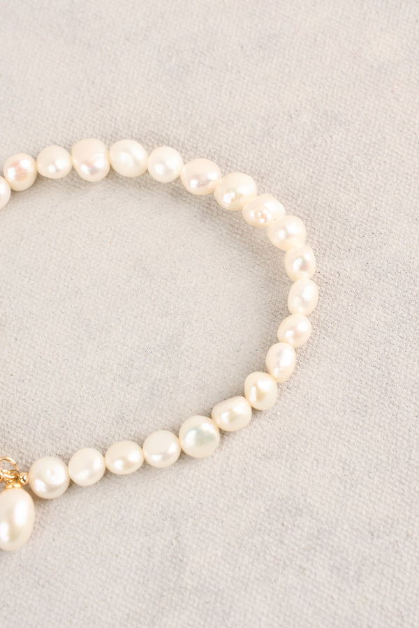 Butterfly Pearl Bracelet - Gold
