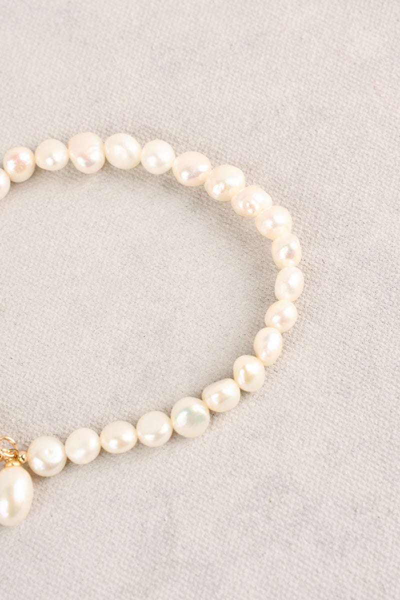 Butterfly Pearl Bracelet - Gold