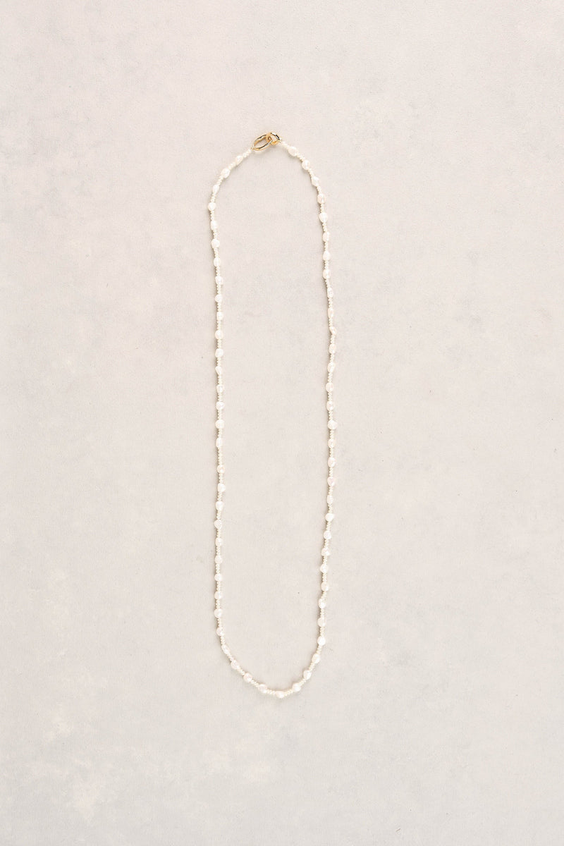 Long Freshwater Pearl Necklace - Gold
