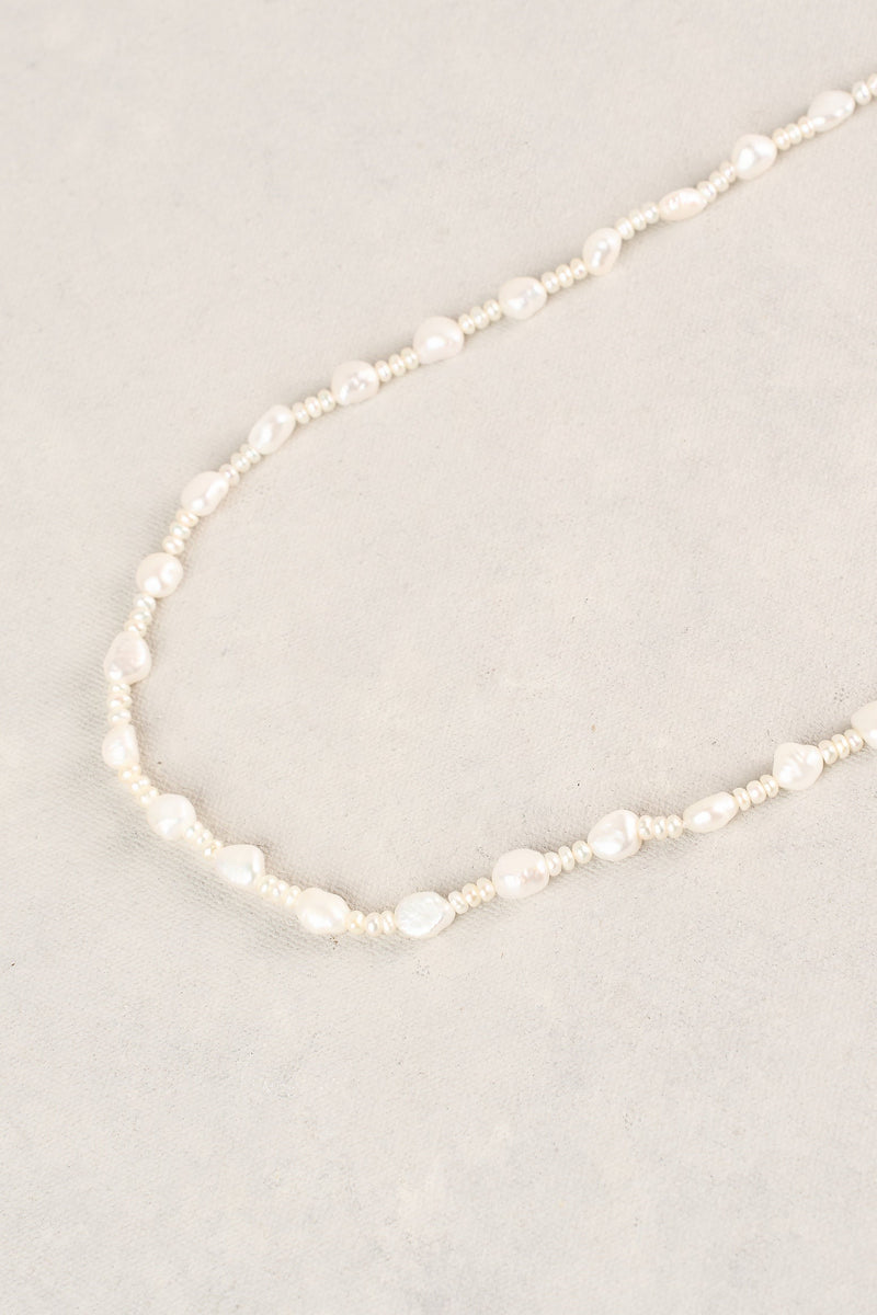 Long Freshwater Pearl Necklace - Gold