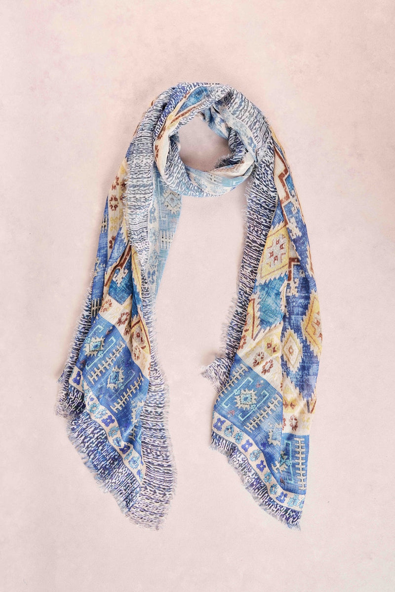 Intricate Frayed Scarf - Multi