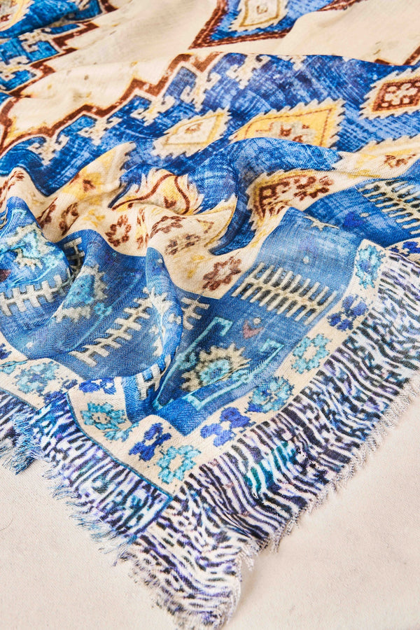 Intricate Frayed Scarf - Multi
