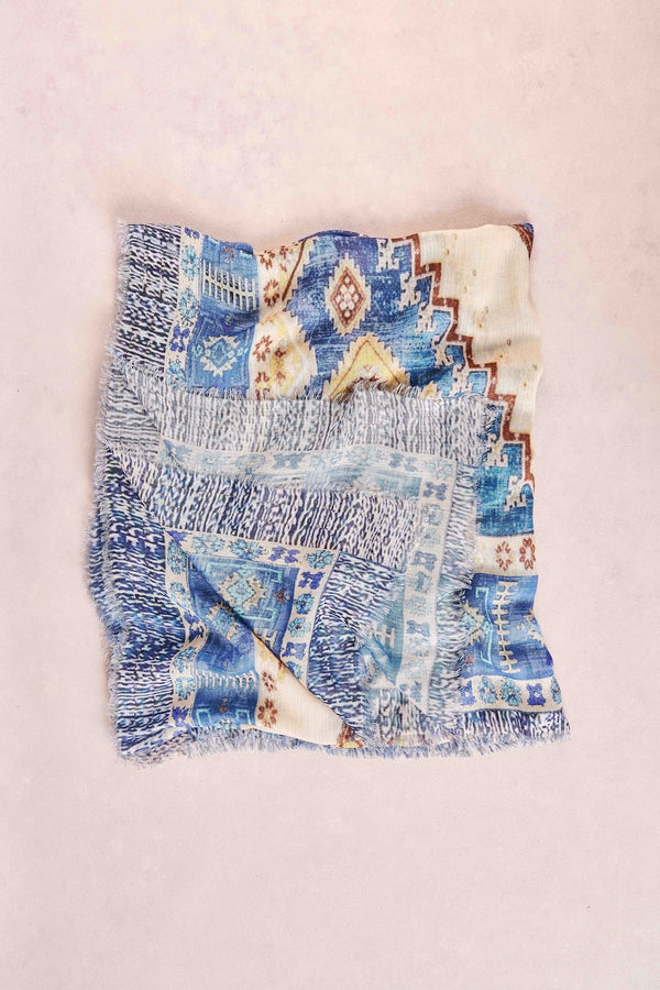 Intricate Frayed Scarf - Multi