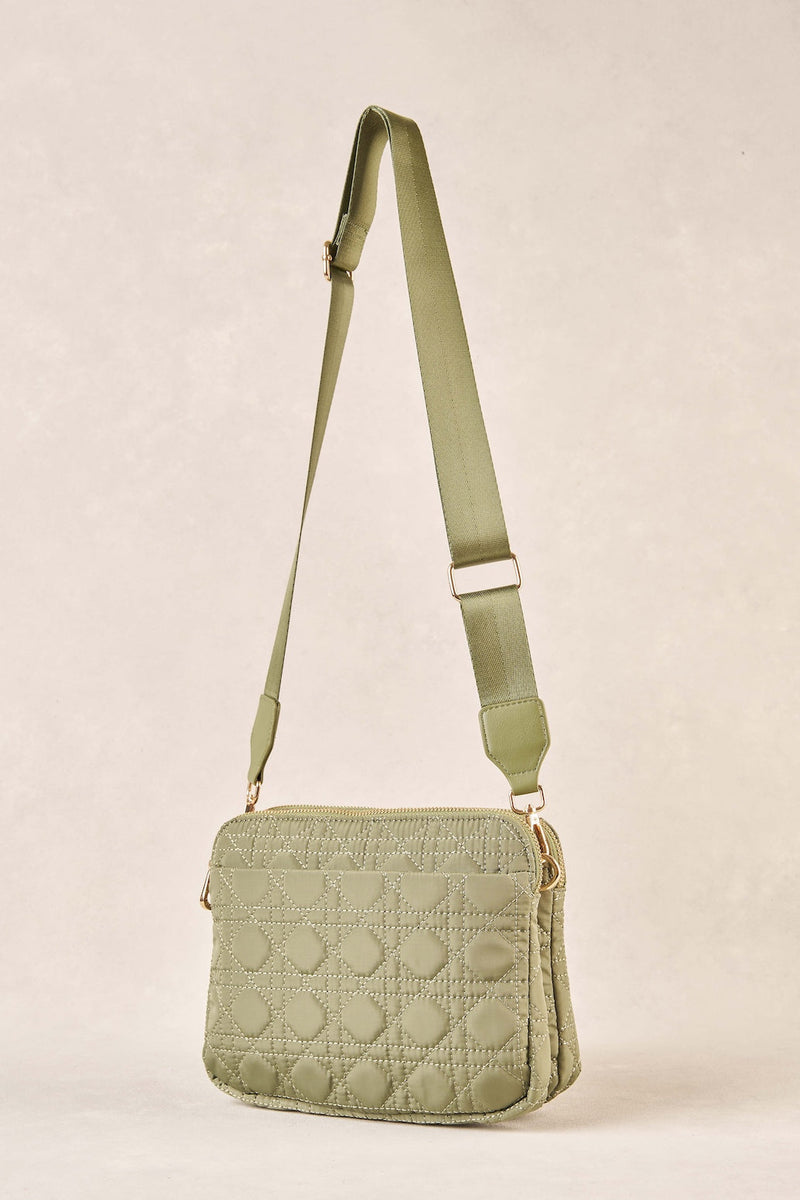Quilted Cross Body Bag - Olive