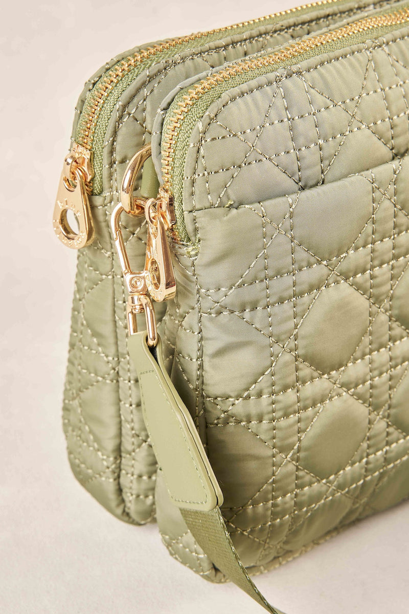 Quilted Cross Body Bag - Olive