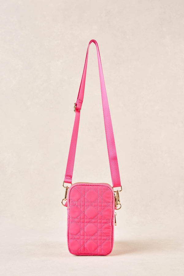Quilted Phone Bag - Rose Pink