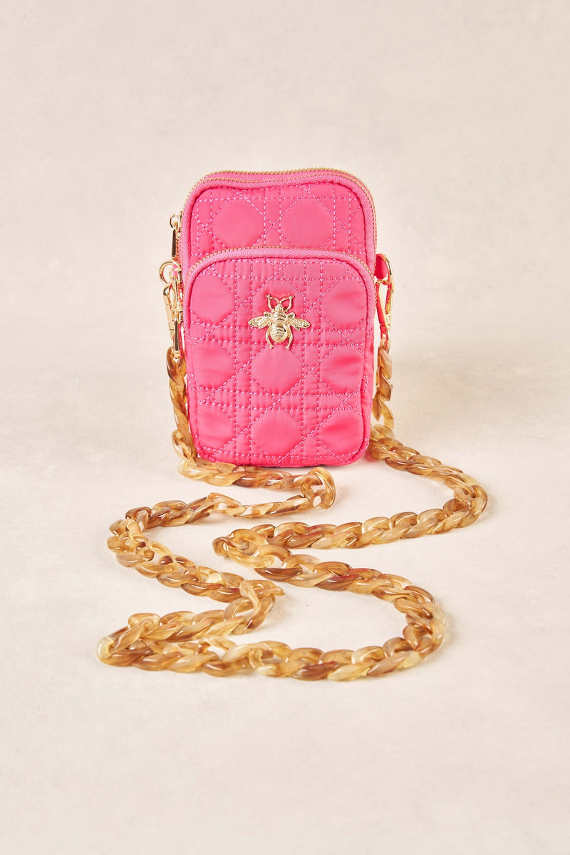 Quilted Phone Bag - Rose Pink