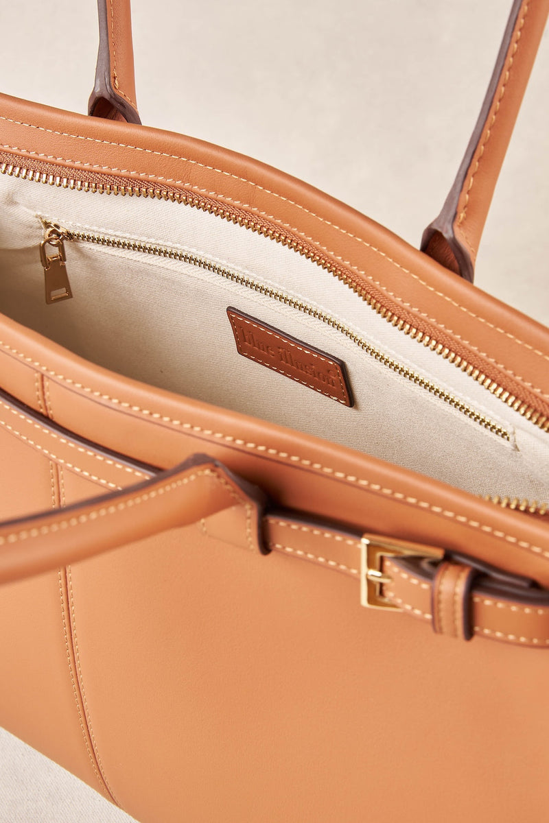Leather Tote Bag - Tan