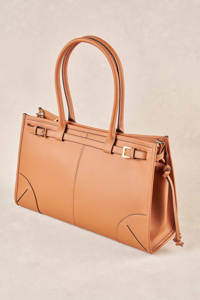 Leather Tote Bag - Tan