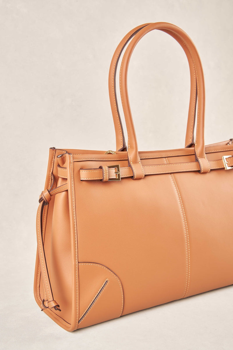 Leather Tote Bag - Tan