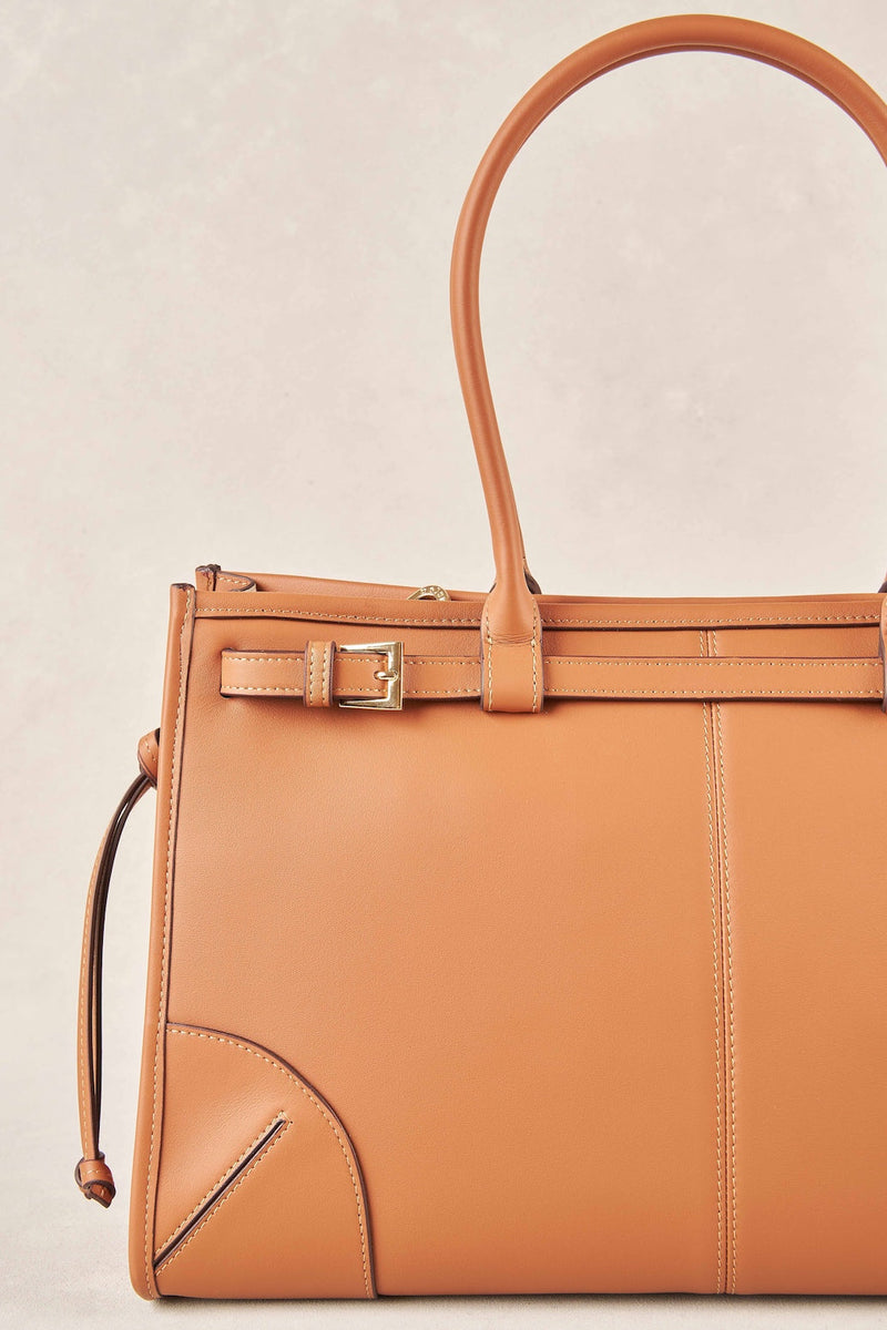Leather Tote Bag - Tan