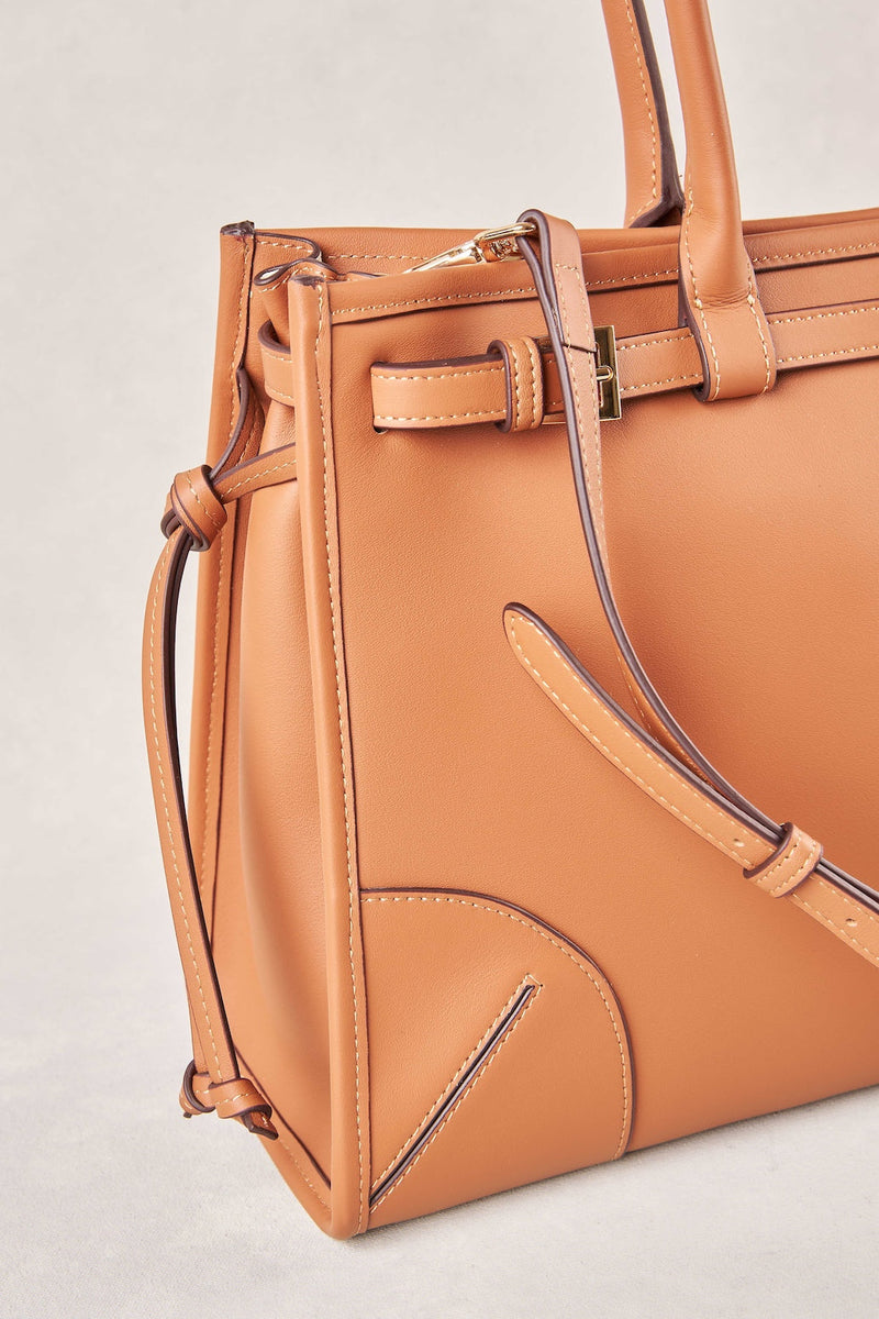 Leather Tote Bag - Tan