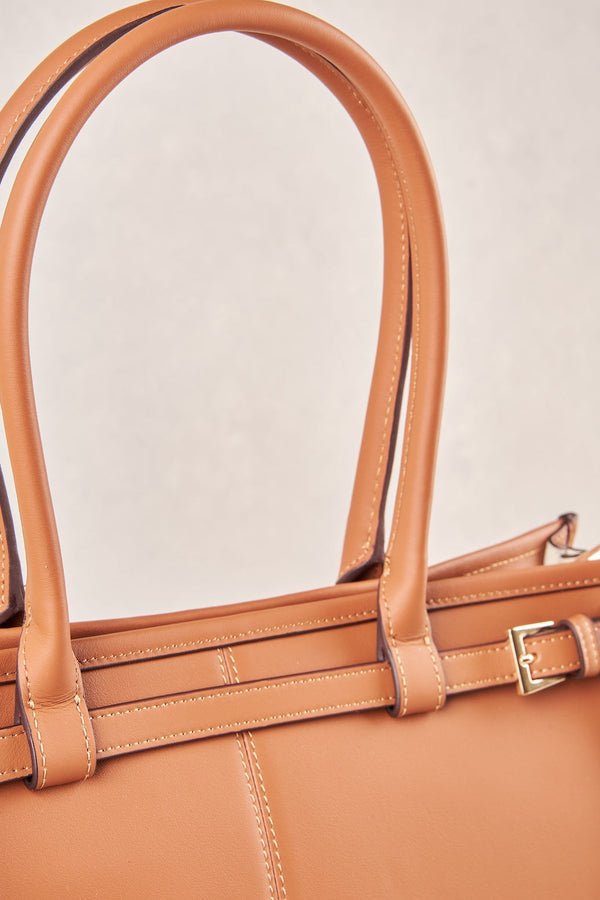 Leather Tote Bag - Tan