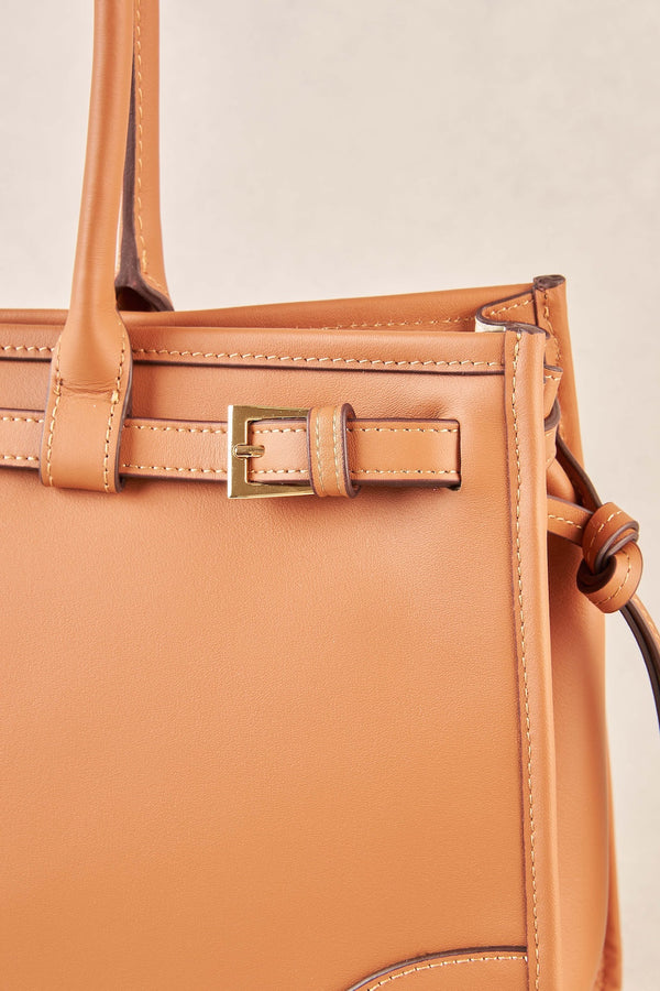 Leather Tote Bag - Tan