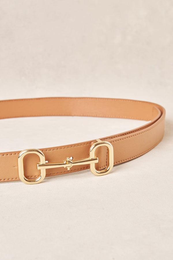 Horsebit Buckle Belt - Tan