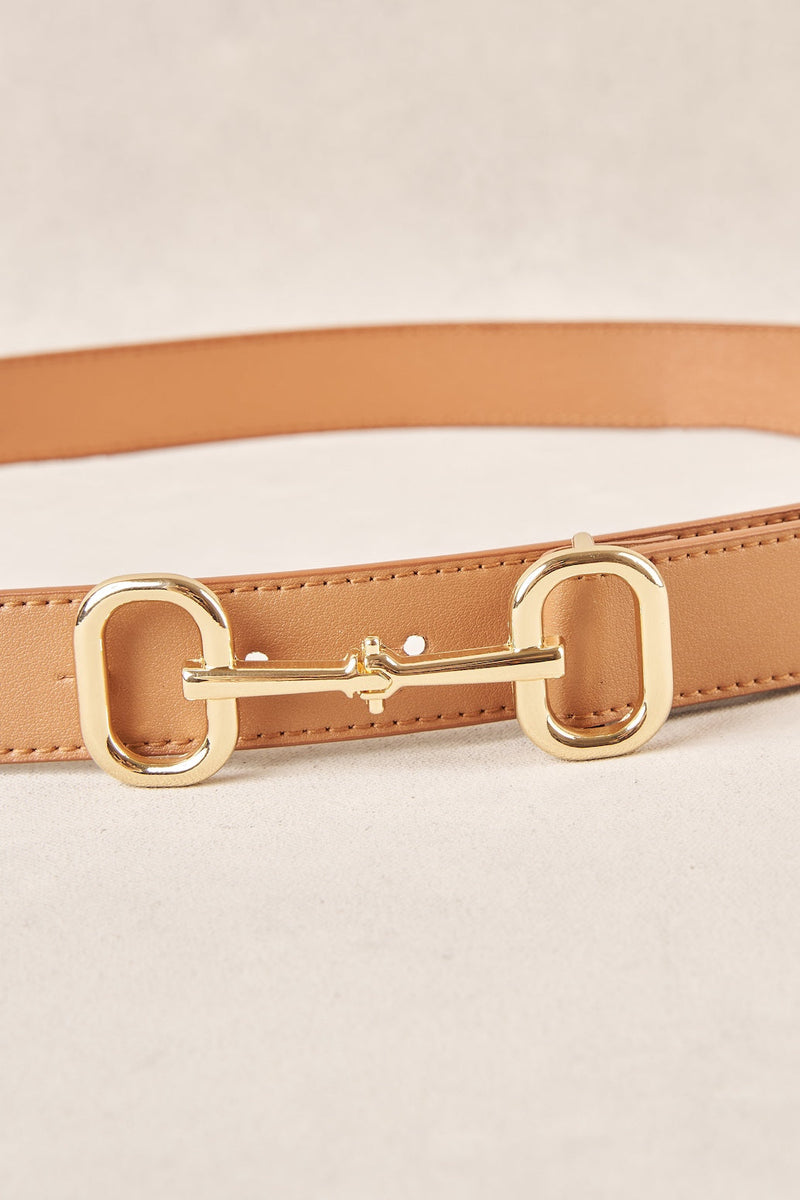Horsebit Buckle Belt - Tan