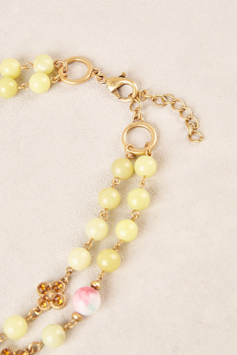 Coloured Beads Clover Necklace - Multi