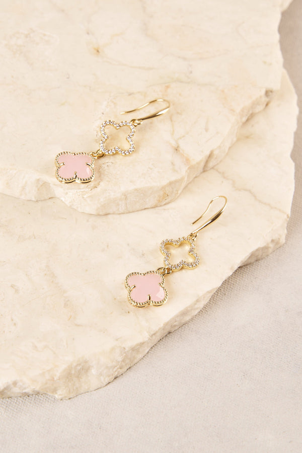 Clover Diamante Droplets - Light Pink