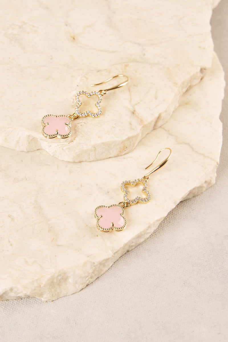 Clover Diamante Droplets - Light Pink
