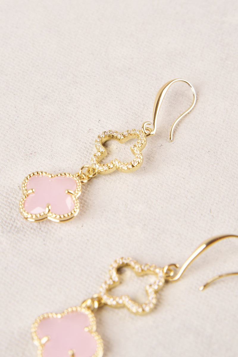 Clover Diamante Droplets - Light Pink