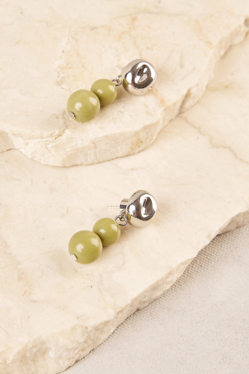 Graduate Bead Earrings - Sage