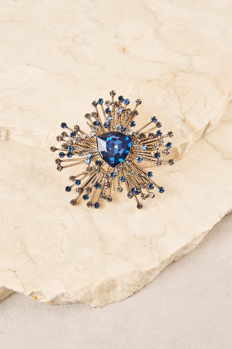 Embellished Star Brooch - Blue