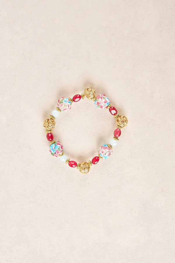 Glass Bead Floral Wrist - Multi