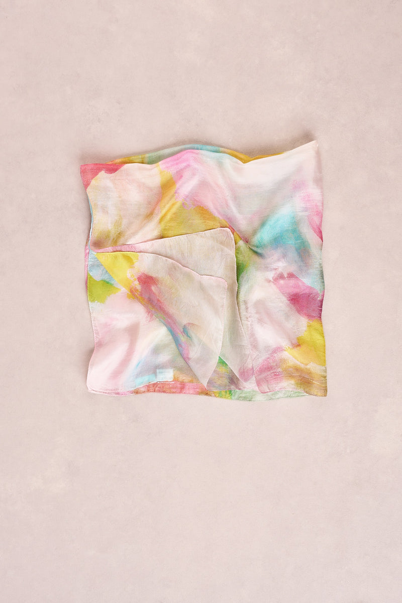 Abstract Painterly Scarf - Multicolour