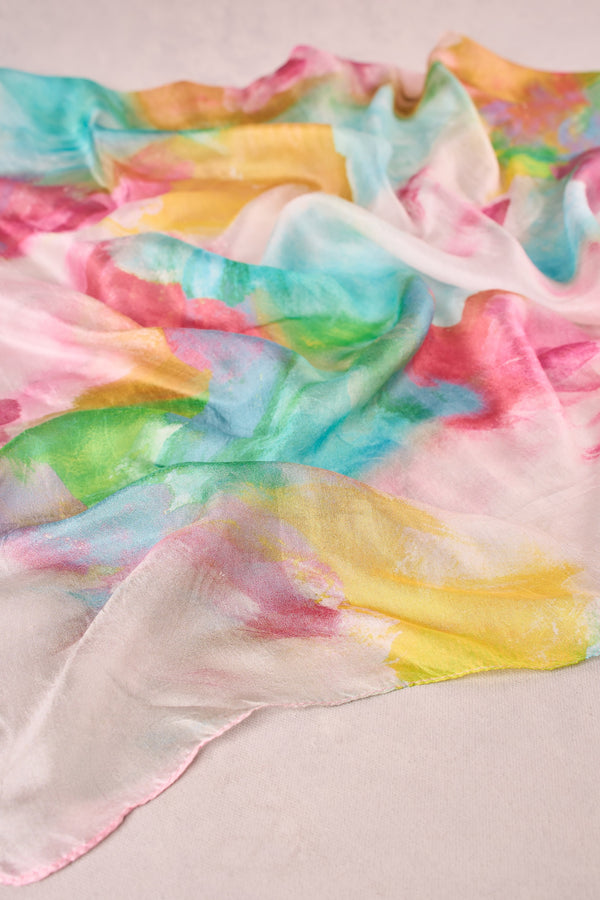 Abstract Painterly Scarf - Multicolour