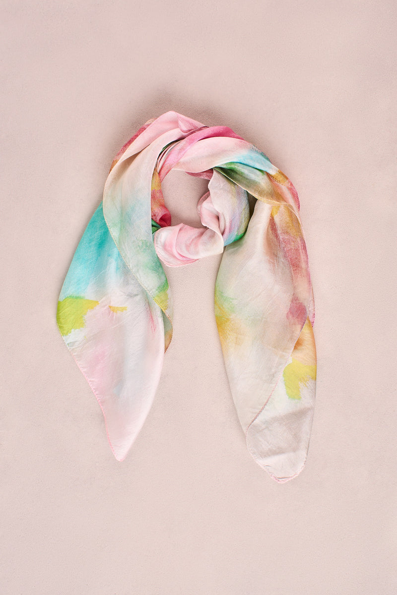 Abstract Painterly Scarf - Multicolour