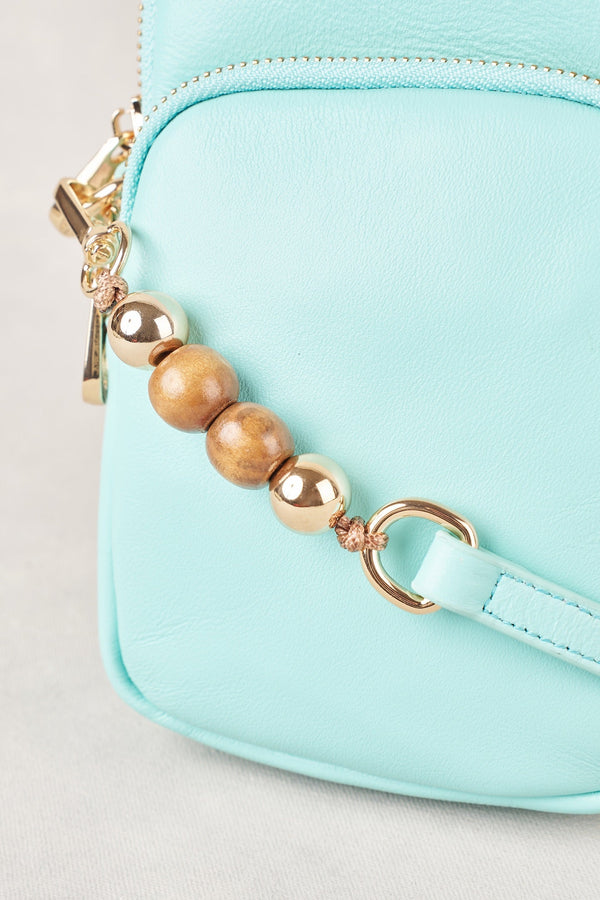 Wooden Bead Phone Bag - Teal