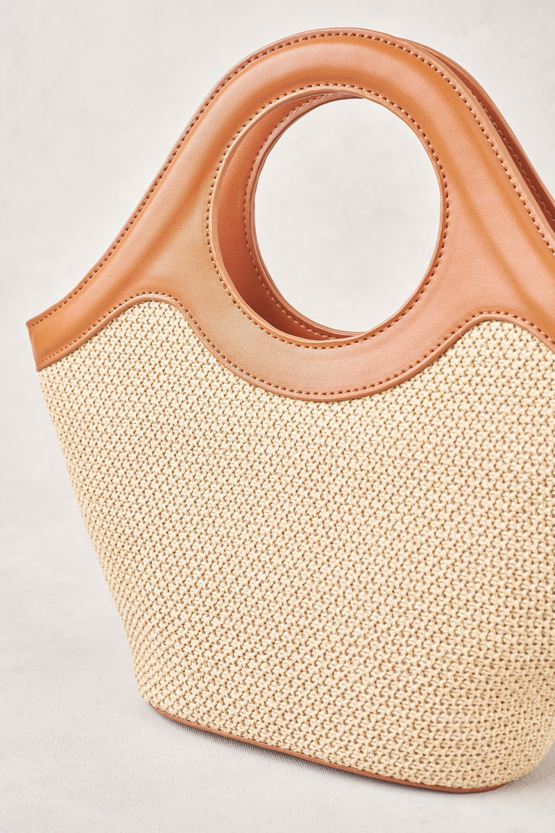 Contrasting Trim Crossbody Bag - Tan