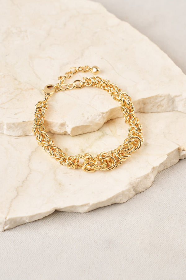 Mixed Link Chain Wrist - Gold