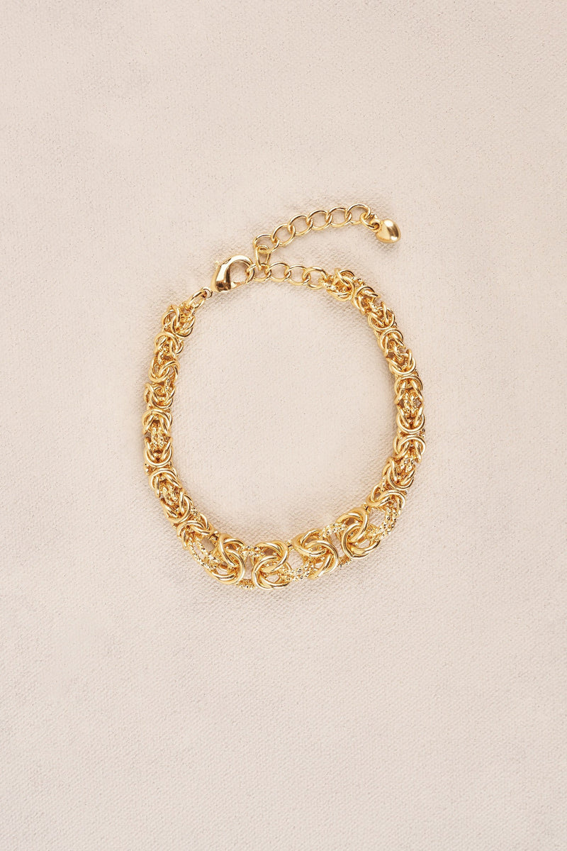 Mixed Link Chain Wrist - Gold