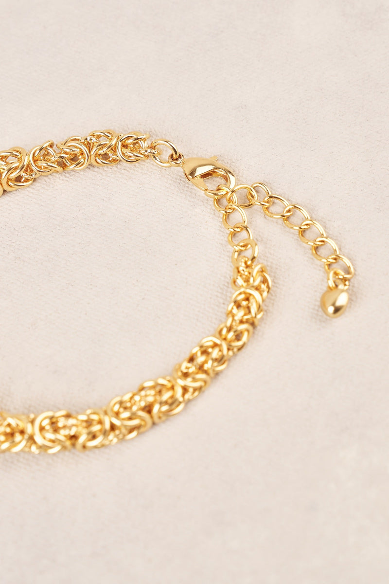 Mixed Link Chain Wrist - Gold