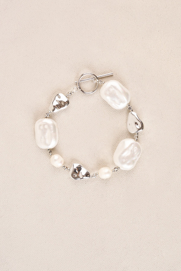 Shell Pebble Bracelet - Silver