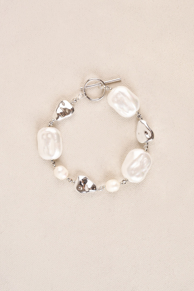 Shell Pebble Bracelet - Silver