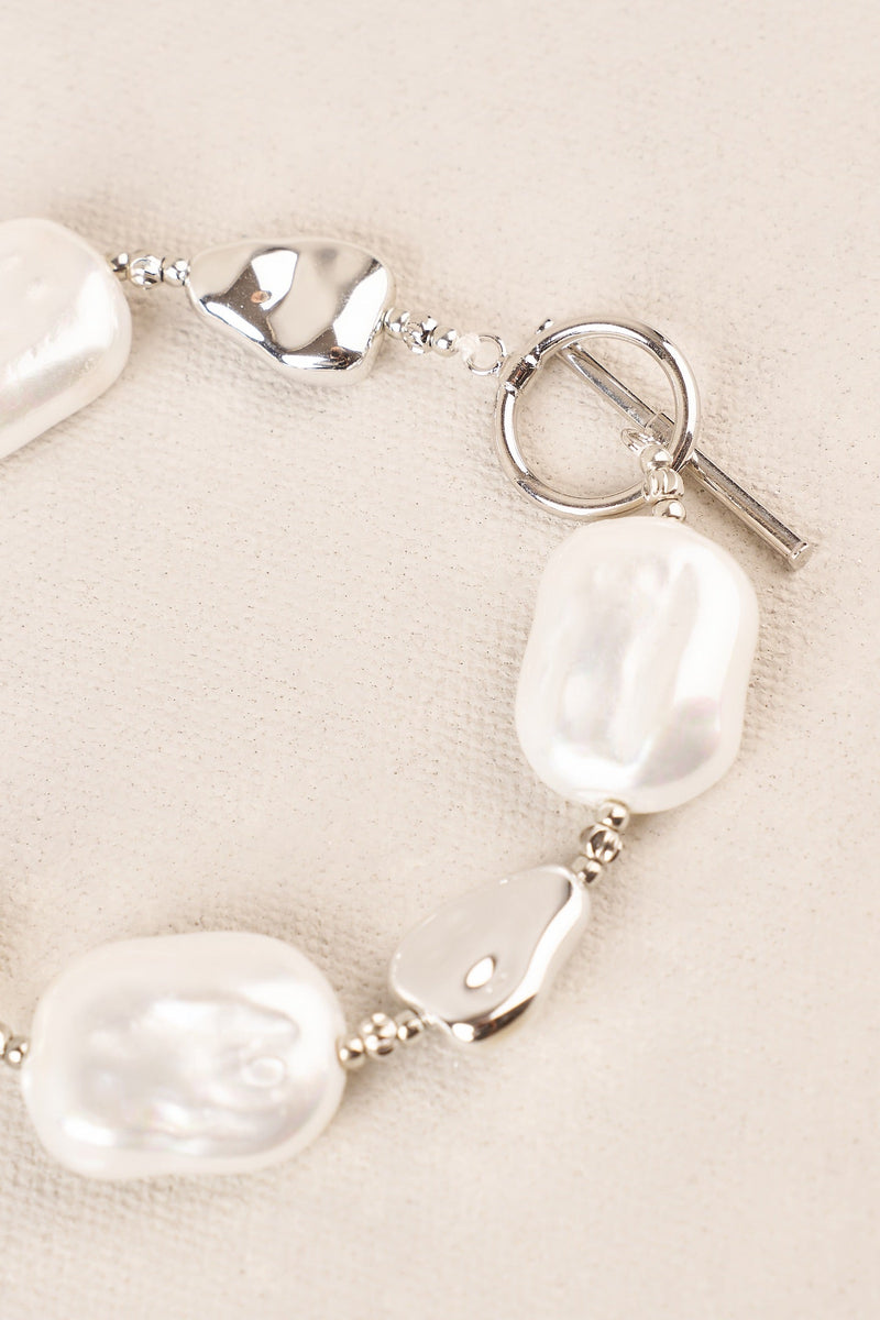 Shell Pebble Bracelet - Silver