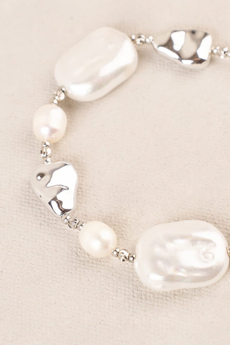 Shell Pebble Bracelet - Silver