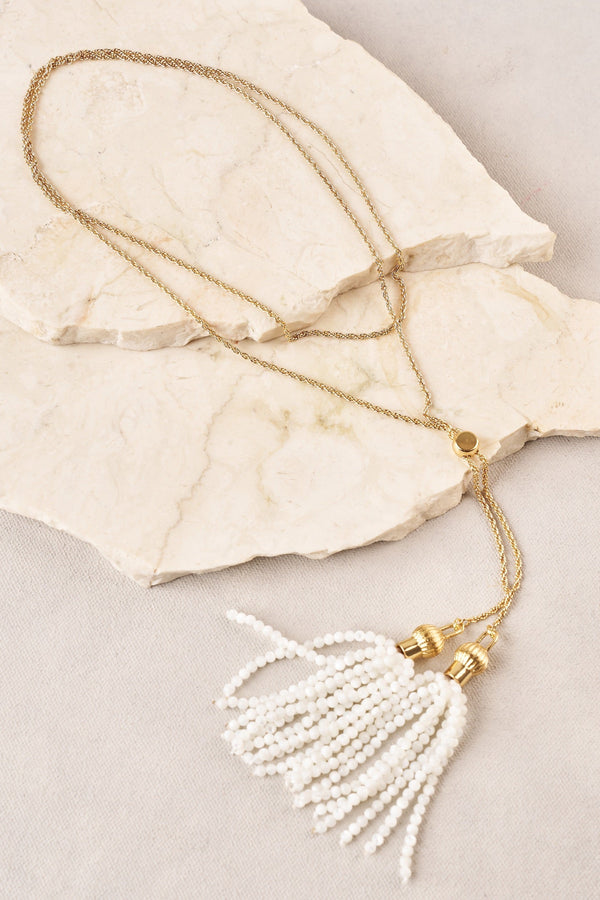 Long Tassel Necklace - Gold