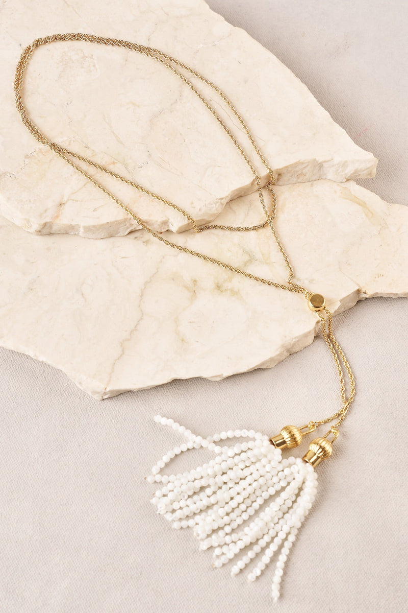Long Tassel Necklace - Gold