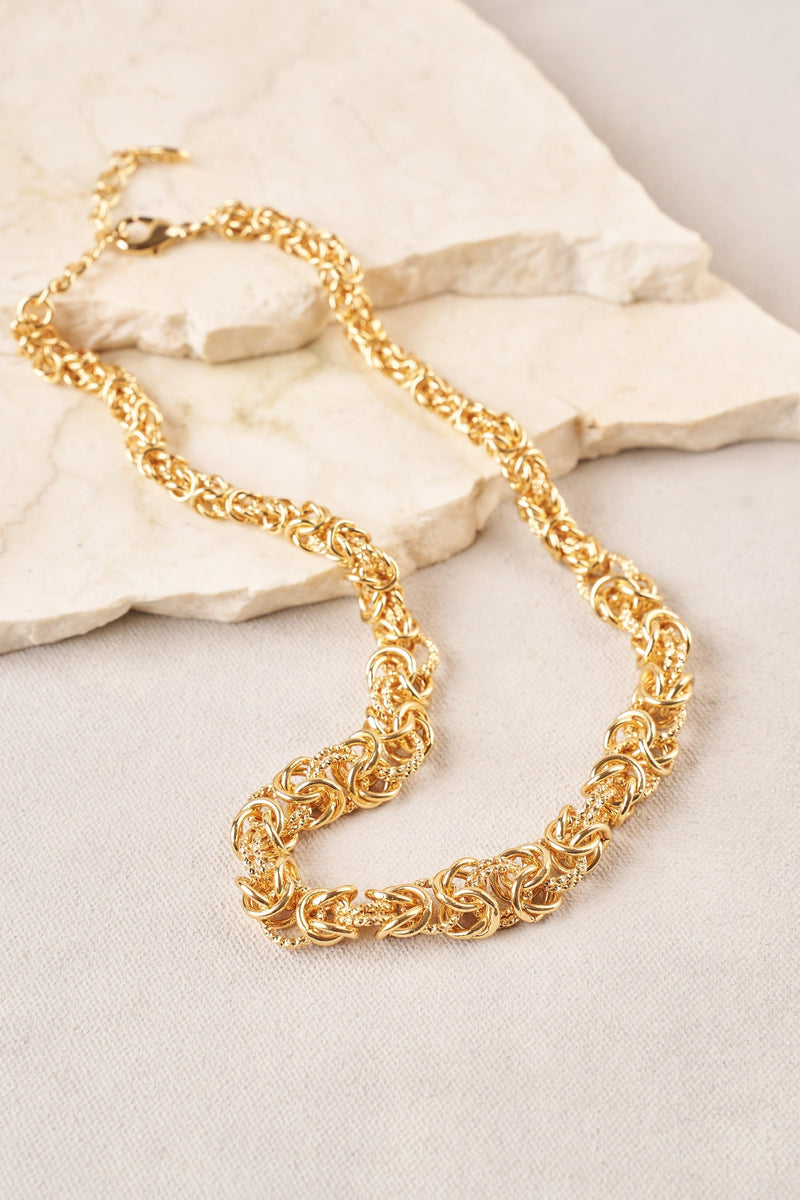 Mixed Link Chain Necklace - Gold