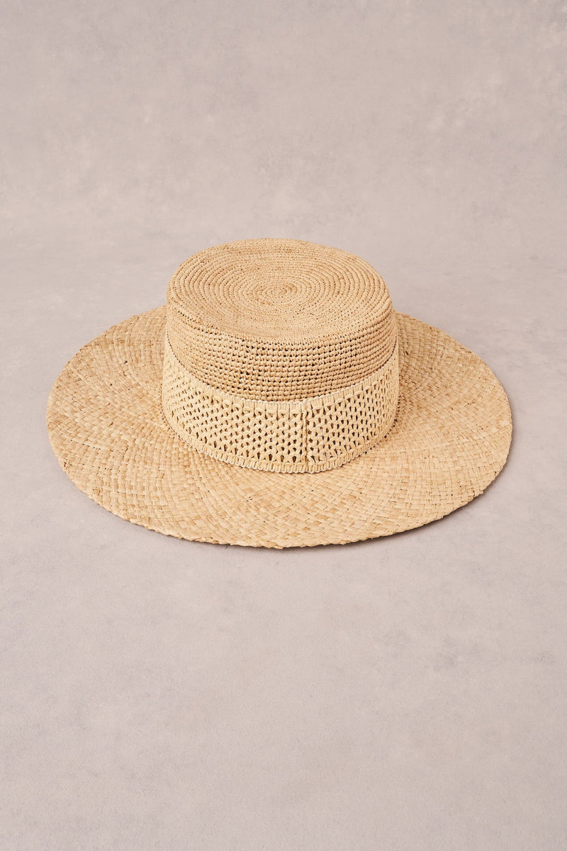 Straw Ribbon Hat - Cream