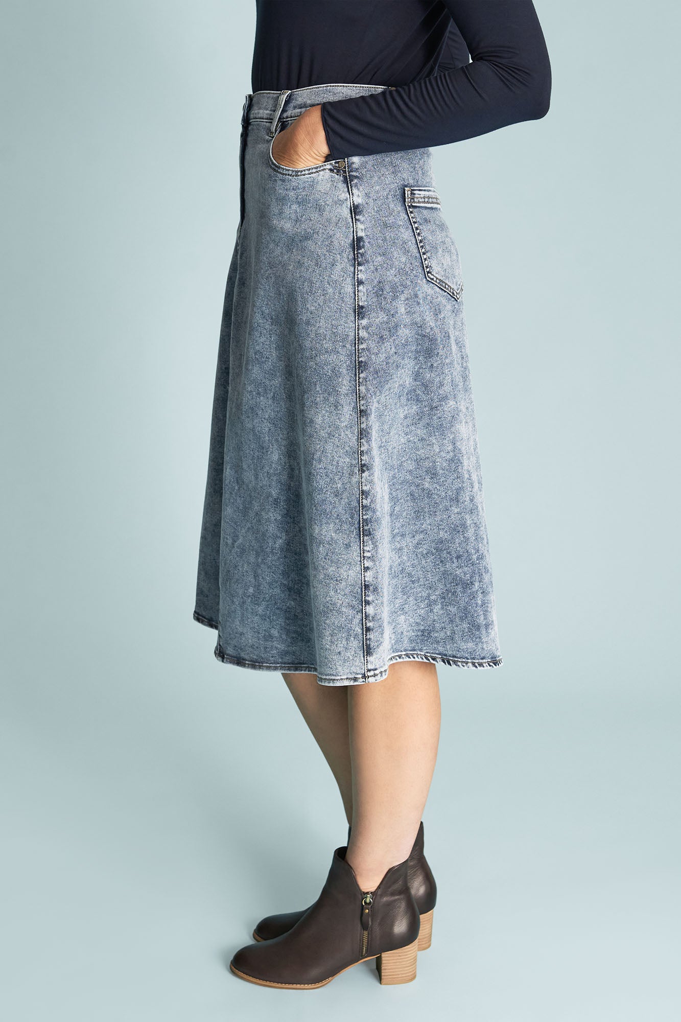 A-line denim skirt - Denim blue - Ladies | H&M IN