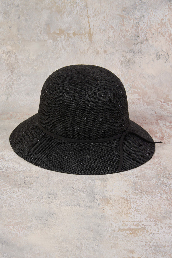 Noir Shimmer Weave Sunhat